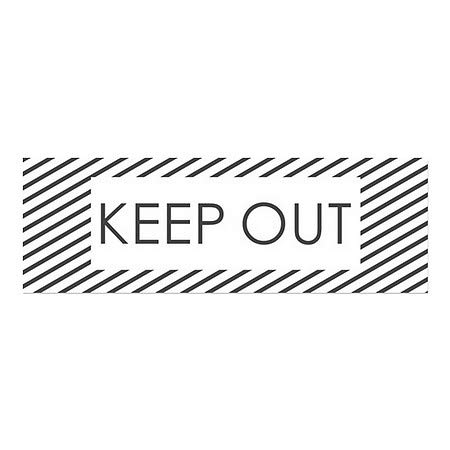 CGSignLab | Janela Keep Out -Stripes White se apega | 36 x12