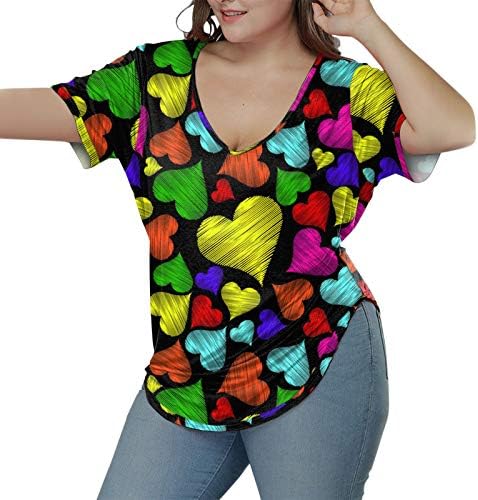 BMISEGM Feminino Relaxado Irregular Summer Top de manga curta Bloups Cirts Casual Casual