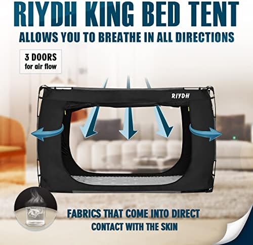 Riydh Bed Bed Bed Canopy tendas para adultos - tenda portátil tenda interna tendas 70% blecaute com 3 portas respiráveis ​​grandes tendas espaciais
