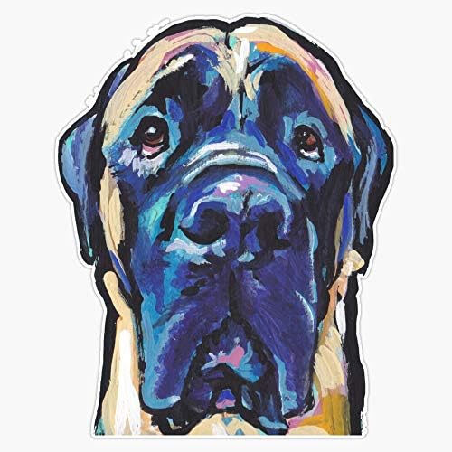 Diversão inglesa do mastiff cão brilhante adesivo pop de arte colorido vinil adesivo à prova d'água para laptop de parede