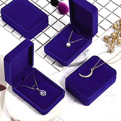 HiCarer Velvet Ring Pingente Caixas de colar, armazenamento de jóias Exibir caixas presentes para o noivado de casamento de aniversário