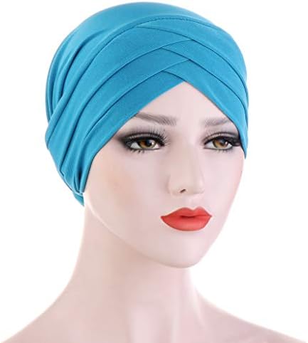 Turbano elástico para mulheres étnico de cabeça étnica envolve o câncer de cabeça leve, capas de cabelo de turbante cruzado vintage,
