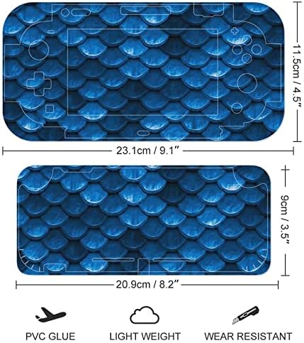 Blue Fish Scales Style Conjunto completo Tampa de adesivo para Nintendo Switch Console e Switch Lite Slim Skin