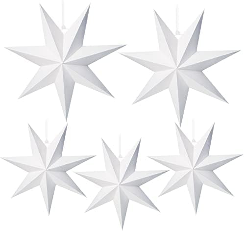 5pack de 9 pontos de papel lanternas estrelas de estrela de 12 polegadas de papel pendurado para pendurar papel de papel para casamento
