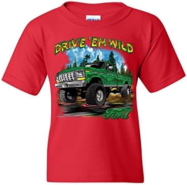 Drive 'Em Camiseta Youth T-Shirt Caminhões Ford F-150 Camide infantil de lama off-road
