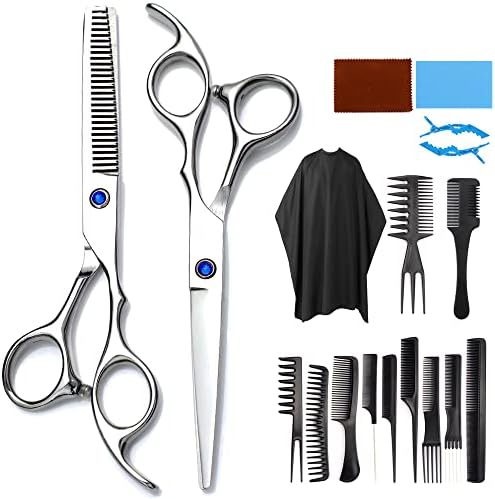 Kit de tesoura de corte de cabelo, Yreihn 30 PCs Profissional Hairdressing Shears Conjunto de 6,5 ”de aço inoxidável barbeiro de barbeiro shear salão de salão de barbear clipes