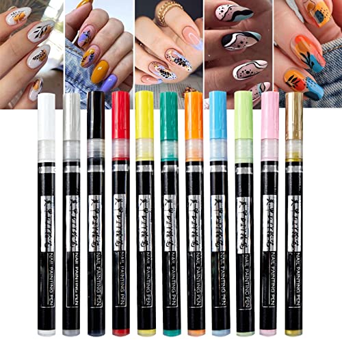 Canetas de arte preta 1pc, caneta rápida de unhas secas, desenho de unhas pintando pintura de pontapé de caneta de caneta