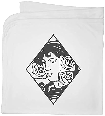 Azeeda 'Face Face & Roses' Cotton Baby Blanket/Shawl
