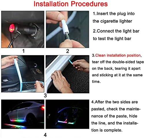 Luzes de tábua de corrida RGB, faixa leve de carro LED, saias da porta lateral externa iluminação ambiente DreamColors,