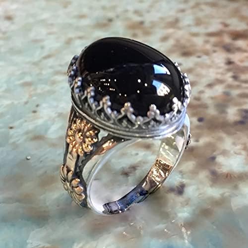 2023 Jóias elegantes de jóias de pedras pretas Anel de jóias do anel de jóias para mulheres anel de filha alta e baixa