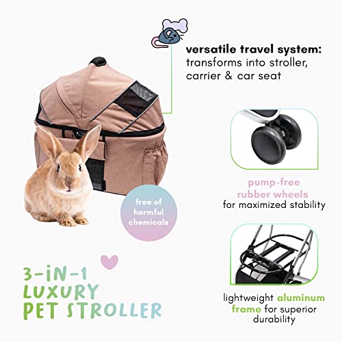 PETICA NEWPORT PARTILLER, carrinho de estimação para pequenos cães e cães, sistema de viagem de 3 em 1 para animais