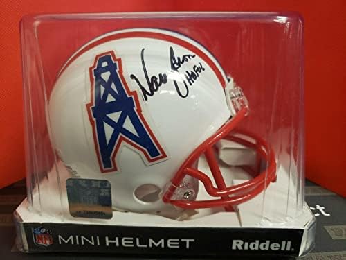 Warren Moon assinou Oilers 1981-96 Mini capacete HOF 06 JSA COA - Capacetes NFL autografados
