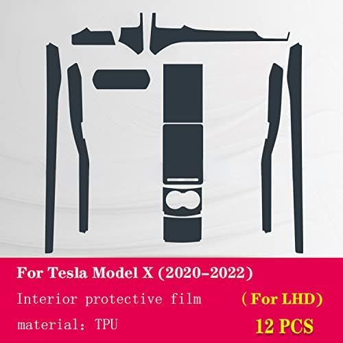 Ruswest Car Interior TPU Protetor Painel Painel Painel Painel Film, para Tesla Modelo X S 2020-2022