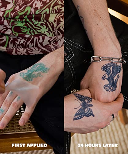 Tatuagens temporárias do Inkbox, tatuagem semi-permanente, uma tatuagem de temperatura resistente à água e fáceis e resistentes à água com tinta-dura 1-2 semanas, seja gentil tatuagem, tem coragem, 2 x 2 em