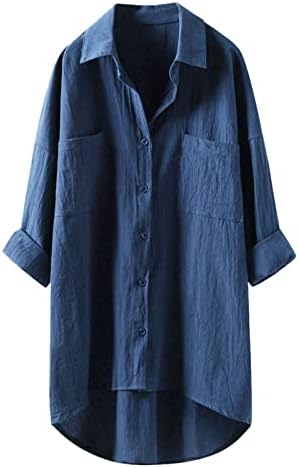 Camisas para mulheres na moda, camisas xadrez femininas camisa de linho de algodão top top button button abown camisa
