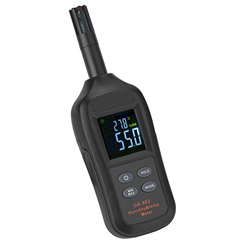 Medidor de umidade de temperatura, monitor do higrômetro do termômetro UA963 com ponto de orvalho e temperatura de bulbo úmido