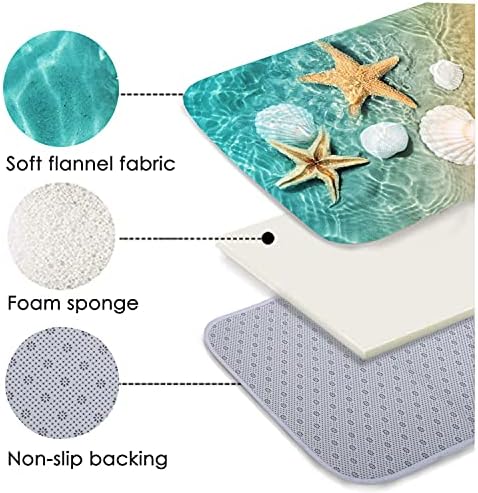 Wodejia Non Slip Bath Rugs Espuma de esponja para banheiro, tapete de estampa 3D brilhante de flanela durável, tapetes