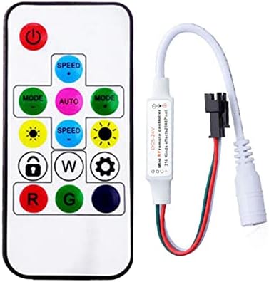 WS2812B WS2811 Controlador LED endereçável RF Mini controlador sem fio remoto 5 ~ 24V DC para WS2812 WS2811 Dream cor Rainbow RGB