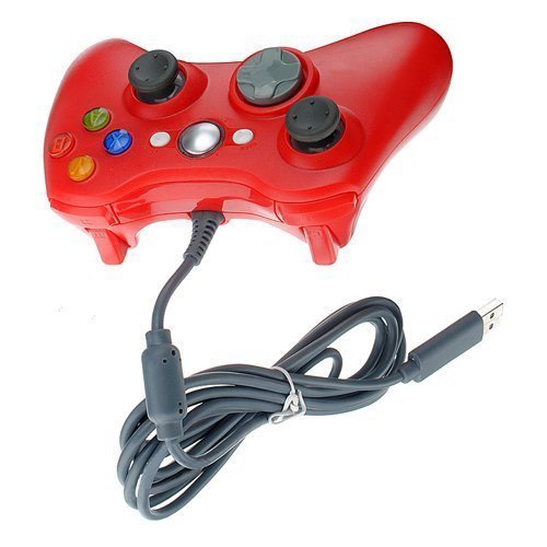 Halnziye Wired USB Game Pad Controller para Microsoft Xbox 360 PC Windows Red