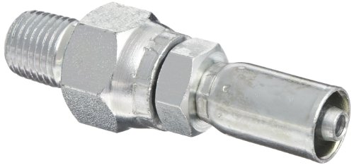 Eaton Weatherhead Coll-o-Crimp 04E-J04 Macho de tubo machado, AISI/SAE 12L14 Aço carbono, ID da mangueira de 1/4 , 1/4 de tubo