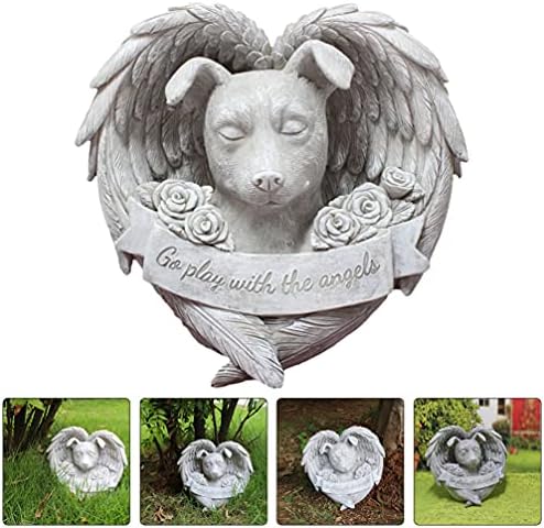Cabilock Outdoor Decor Decor de lembranças Presentes resinados estátua de cães Pet Wings Memorial Gifts Memorial Memorial Marker