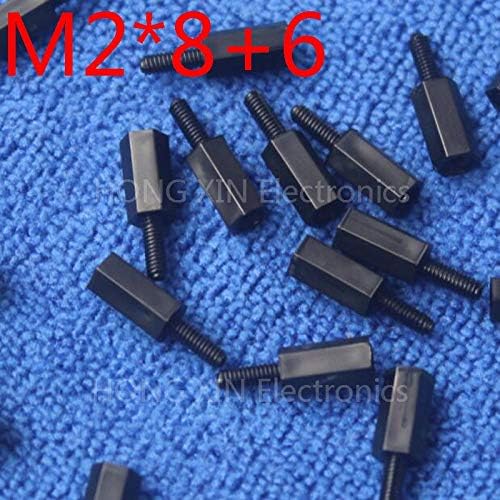 Parafuso M28+6 1PCS Black Nylon Staneff Spacer padrão M2 Peças de reparo de kits de stand de 8mm masculino-feminino de 8 mm