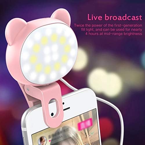 Czdyuf selfie led anel de luminária portátil portátil lâmpada de lâmpada fotográfica clipe 360 ​​° Luz de preenchimento móvel