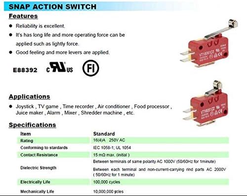 [VK] original VT16051C2 Taiwan Ocean Micro Switch/rolo de haste curto 2 pés 16a 250V normalmente aberto