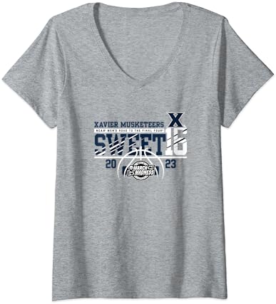 Xavier mosqueteiros doces 16 2023 camiseta de decote em vis de basquete