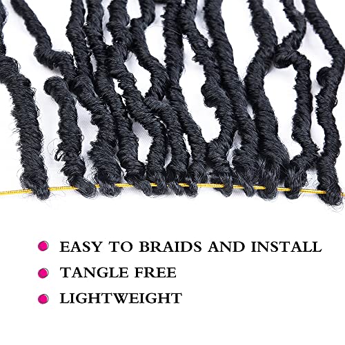 8 pacotes de 18 polegadas Faux Locs Cabelo de crochê para mulheres negras 1B Balas de crochê pré -loop de crochê naturais de crochê