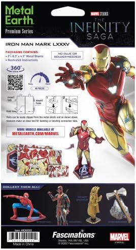 Metal Earth Premium Series Marvel Iron Man Mark LXXXV 3D Modelo de metal fascinações