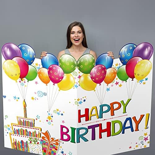 Cartão de aniversário de Kosiz Jumbo, 3ft Livro de convidados gigantes 24 x 35 polegadas com envelope Big Birthday Party Sinais