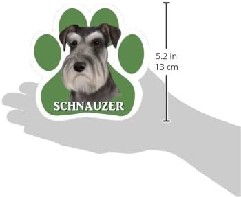 Schnauzer, ímã de carro sem escritos com design exclusivo em forma de pata mede 5,2 por 5,2 polegadas cobertas em brilho UV de