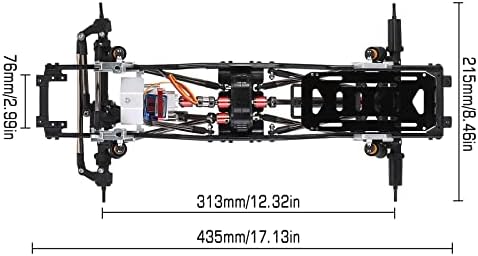 Lessa RC Frame RC 313mm Quadro de chassi de metal da distância entre eixos com transmissão prefixal de 2 velocidades para 1/10