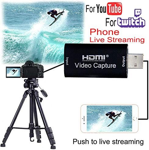 Cartão de captura de vídeo em 4K HDMI, HDMI para USB2.0 Capture Card Full HD 1080p 30fps - gravação de vídeo via DSLR e Camcorder para