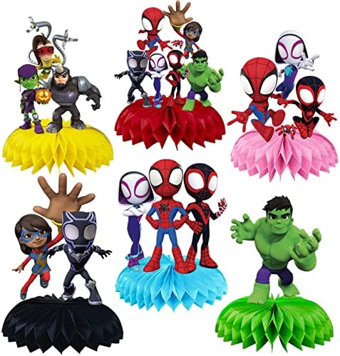 6pcs Spidey e seus amigos incríveis Decorações de aniversário, foodcombeces de decoração de festas de aniversário