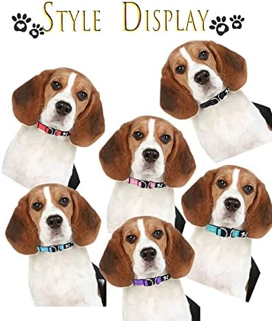 Collar de cachorro reflexivo para cães grandes pequenos, colares de cães de nylon ajustáveis, colarinho de cachorro