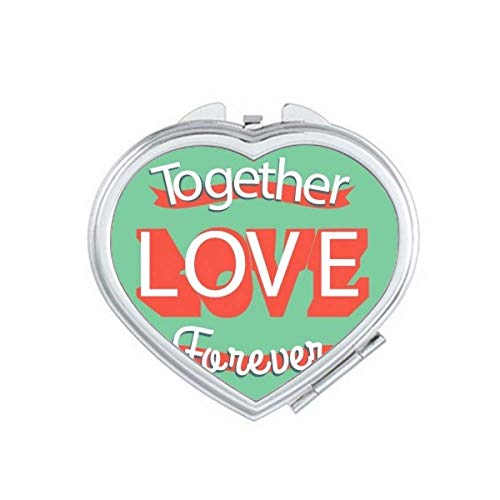 Juntos Love Forever para o dia dos namorados espelhos de viagem portátil portátil maquiagem de bolso