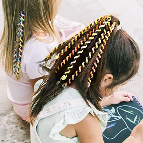 Ferramentas de estilo de cabelo de abaodam ferramentas para crianças 42pcs colorido ferramentas trançadas de cabelo espiral estilando