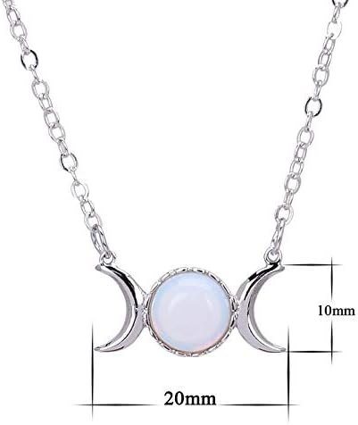 Deusa tripla de deusa lua símbolo pingente colar opala cura cristalina pedra natural marinheiro pingente para mulheres