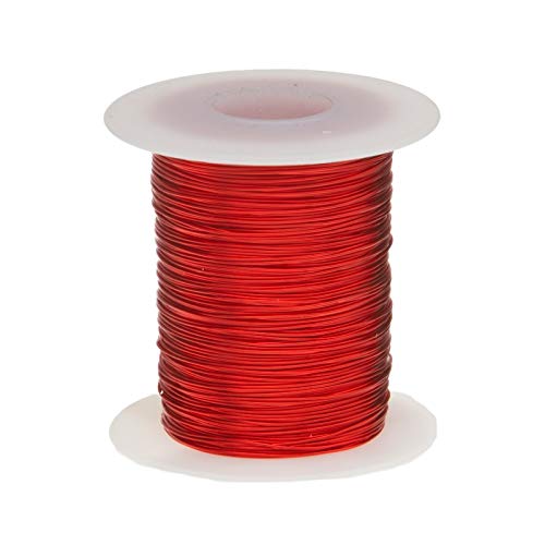 Fio de ímã, fios de cobre esmaltados pesados, 21 awg, 4 oz, comprimento de 99 ', 0,0310 de diâmetro, vermelho