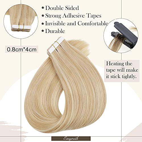Salve mais Buy Together: 20 polegadas Two pacote de fita loira em extensões de cabelo Human Hair Color Blonde Destaques