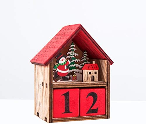AMOSFUN Natividade Ornamentos de madeira bloqueia o calendário de natal Desktop House Decoration ADORNING POTOGRAFIA