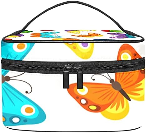 Bolsa de maquiagem de viagem Yoyoamoy, crianças coloridas de Butterfly Butterfly Bolsa de cosméticos maquia