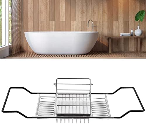 Bandejas de banheira de arame de aço inoxidável, banheira ajustável de comprimento, titulares de banheiros para casa para