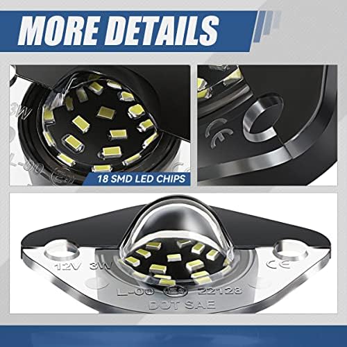 Traseiro branco completo 18 SMD LED Placa Lâmpadas leves compatíveis com Ford Mustang 1994-2004, par, lente clara de carcaça