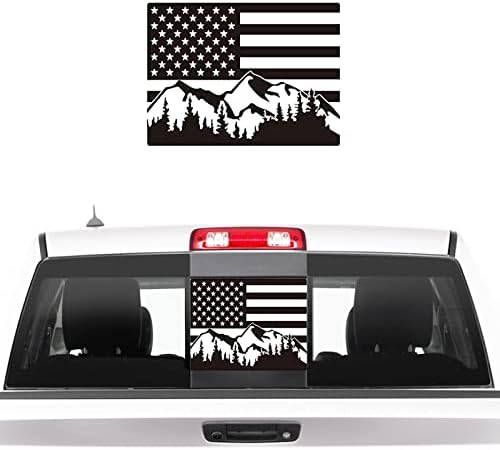 Yukauto traseiro traseiro decalque da janela do meio se encaixa Chevy Silverado Sierra 2004-2018 Mountain American Flag.