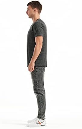 Camisetas de pescoço masculinas de Kliegou - Elasticidade de Elasticidade Casual elegante para homens