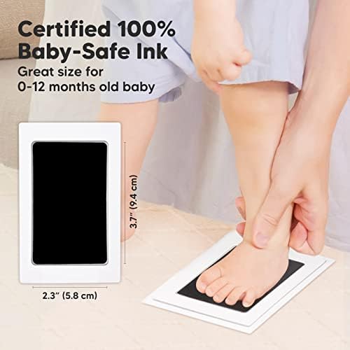 Mão de bebê e pegada sem tinta Moldura de kit de pegada - Moldura de imagem personalizada para recém -nascidos - Magnagem Free Baby Modre