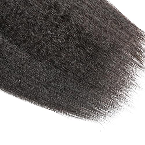 Cabelo liso de cabelo liso 3 Extensões de cabelo humano yaki 24 26 28 polegadas de teceamento preto natural de trama dupla de trama